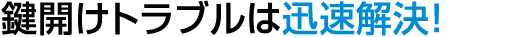 鍵開けトラブルを素早く解決します